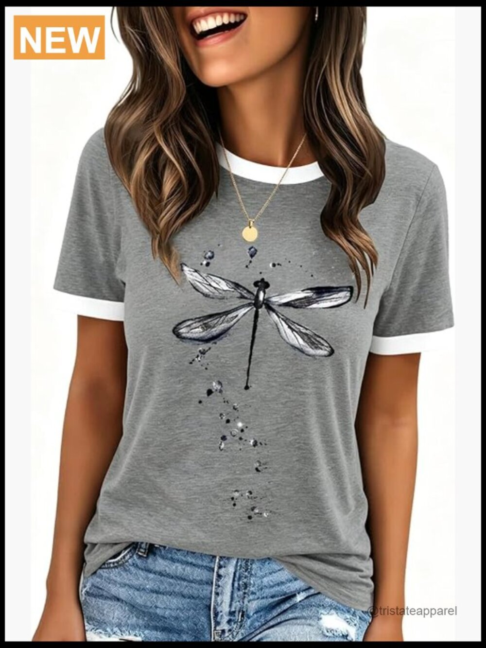Crewneck Short Sleeve Graphic Tee Casual Summer Top